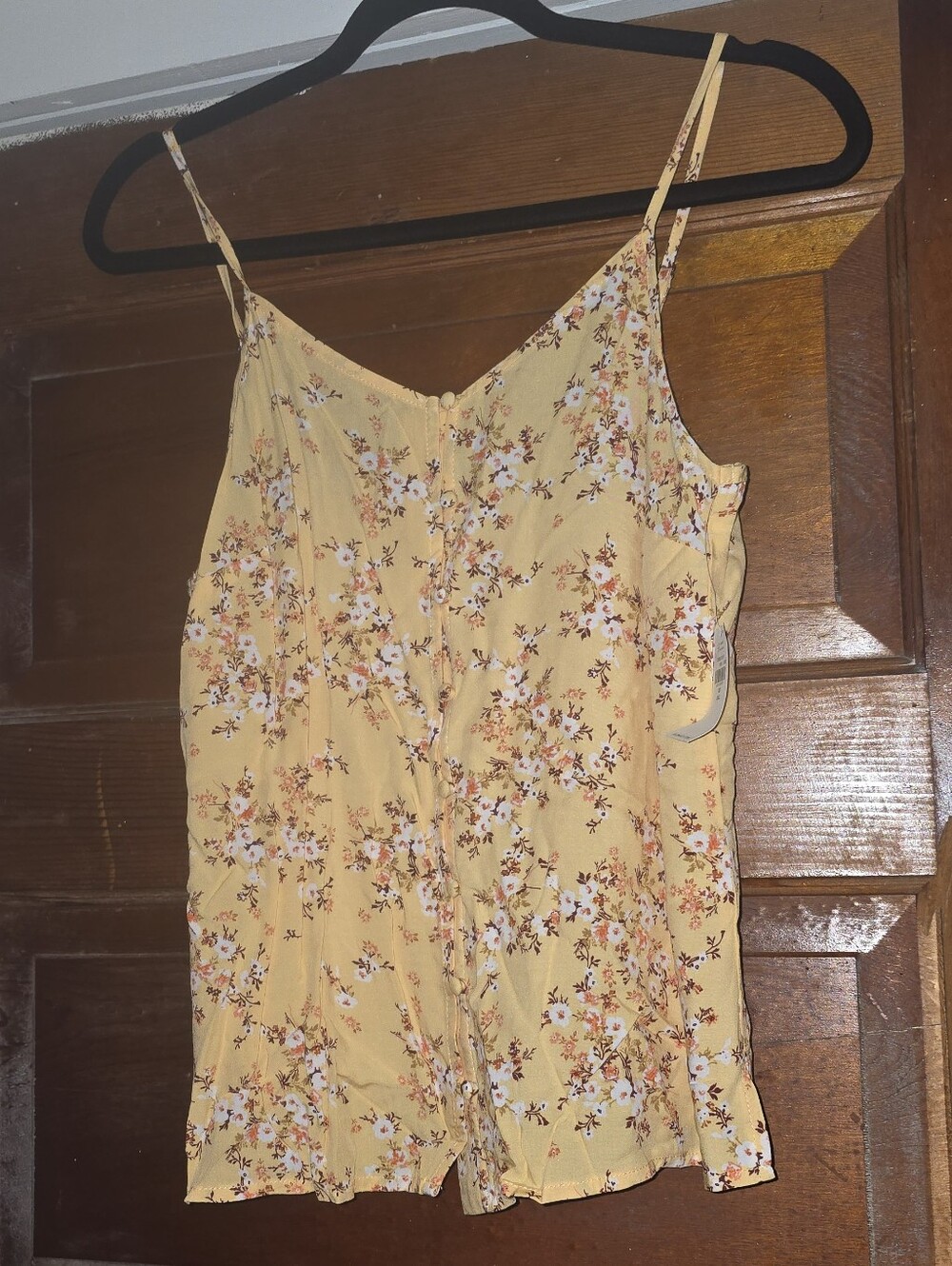 Old Navy Yellow Floral Spaghetti-Strap Cami